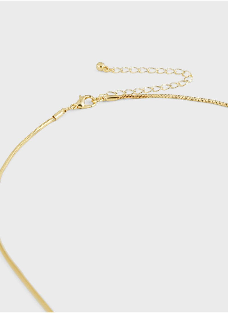 ELLA - Statement  Hammered Pendant Necklace & Earrings Set - Image 1