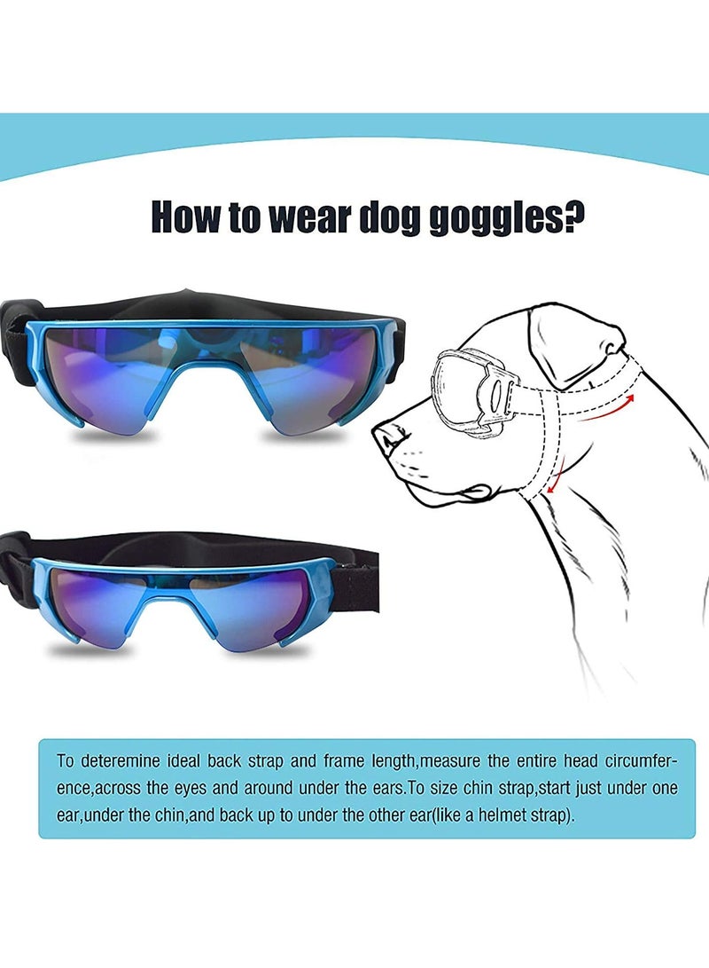 UV Protection Dog Sunglasses for Medium Breeds, Eye Protection Goggles for Small Dogs, Outdoor Riding and Driving Accessories for Pets, Blue - Image 4