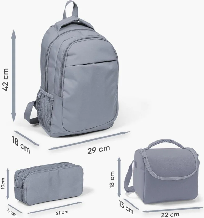 CORAL HIGH Kids Purple Water Green Unicorn Patterned 3-Piece School Bag Set with USB GOSET0123415