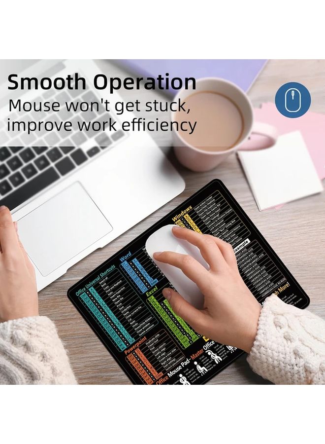 Black Excel Shortcut Mouse Pad For Office Productivity Portable Desk Mat - Image 3