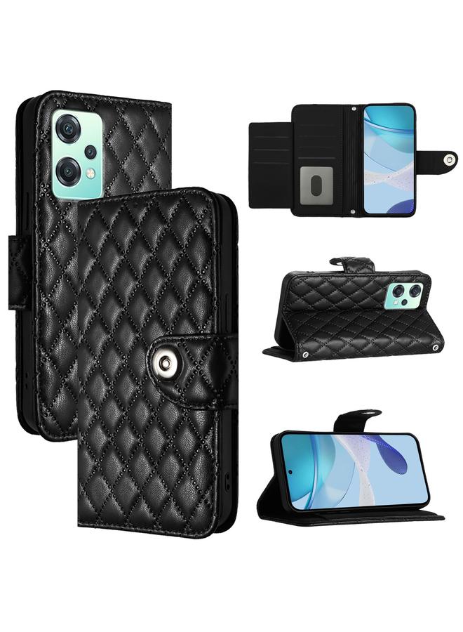 S-TOP Case For OnePlus Nord CE 2 Lite 5G Rhombic Texture Flip Leather Phone Case with Lanyard - Image 1