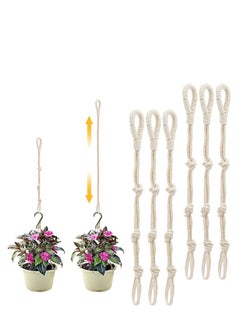 SYOSI 6 Pack Adjustable Macrame Plant Hanger Extenders 15.7" to 23.6" Thickened Rope Hanging Plant Extender Durable Rope Plant Hanger Extender for Indoor Outdoor Plant Pot Holder Home Decoration Beige  - Image 1