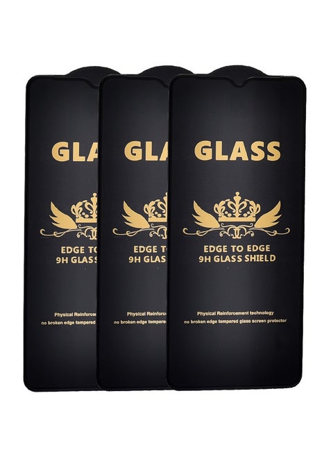 G-Power 9H Tempered Glass Screen Protector Premium With Anti Scratch Layer And High Transparency For Samsung Galaxy A12 6.5 Inch Set Of 3 Pieces - Transparent