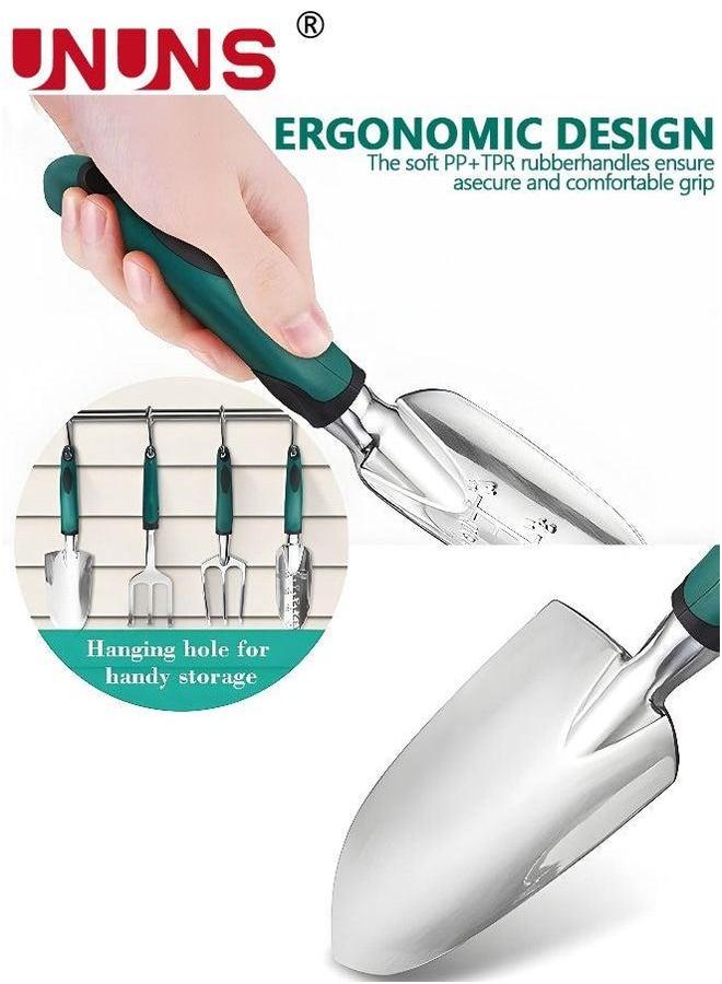 UNUNS مجموعة أدوات الحديقة، 10 قطع أدوات البستنة مع طباعة زهور بنفسجية، صندوق تخزين مجموعة أدوات من سبائك الألمنيوم، أدوات خارجية، مجرفة بمقبض مريح، أشعل، مقص، هدية للنساء والرجال - Image 5