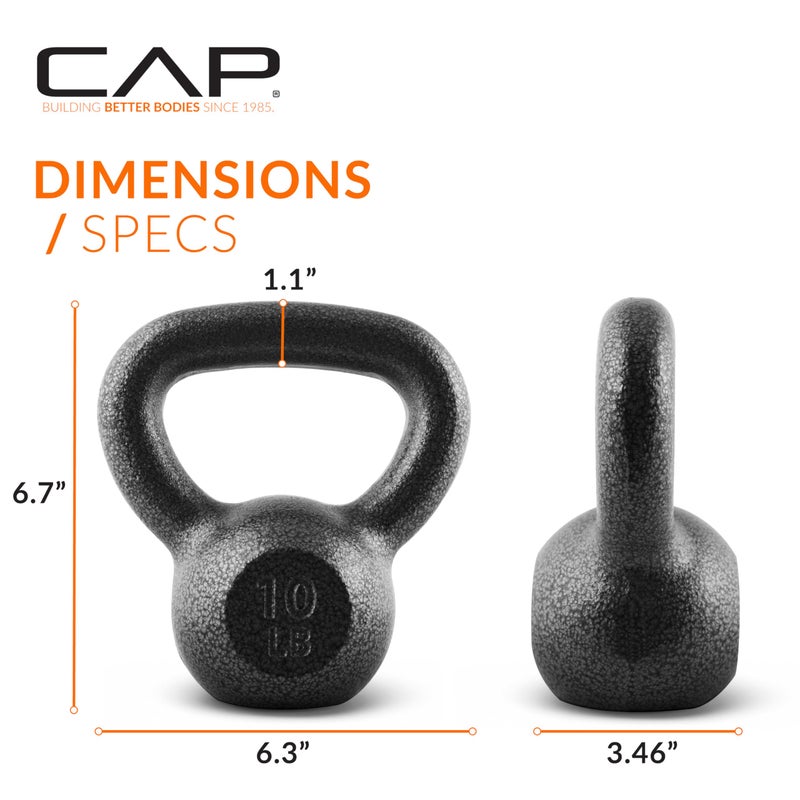 CAP Barbell Black Cast Iron Kettlebell | 10 Pounds - Image 4