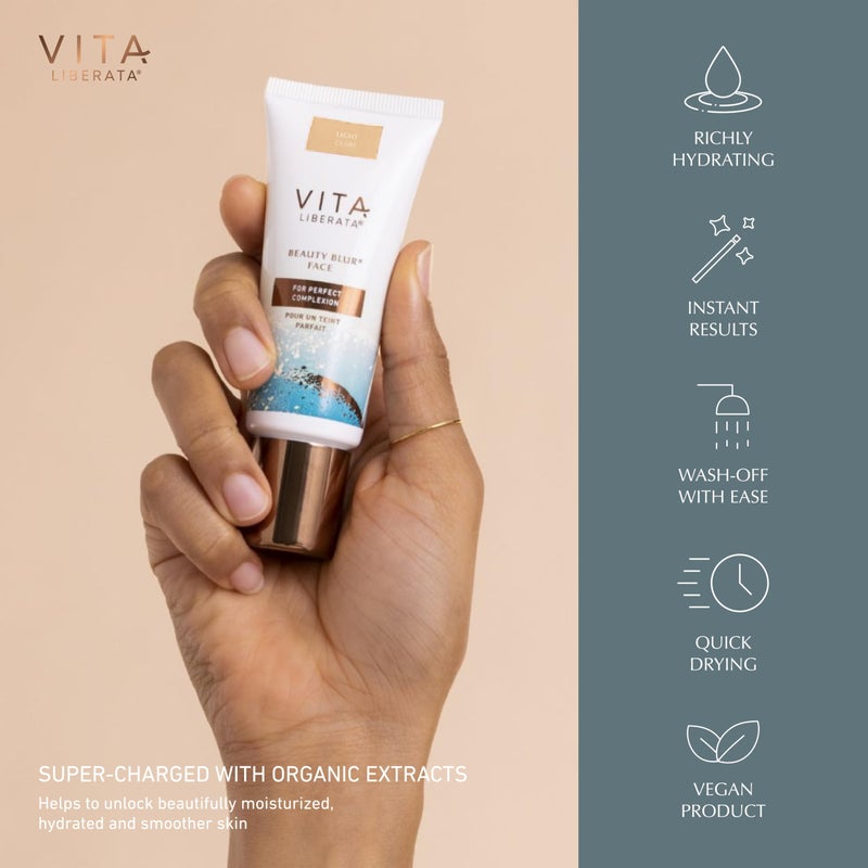 Vita Liberata Beauty Blur Face - Light, BB Cream, Hydrating Skin Finish, Radiant Glow & Flawless Complexion, 1.01 fl oz - Image 4