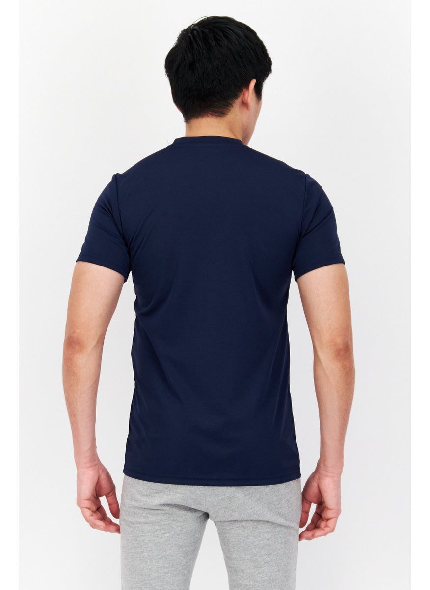 CASTORE - Men Sportswear Fit Short Sleeve Brand Logo Training T-Shirt, Navy - Image 1