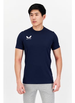 Men Sportswear Fit Short Sleeve Brand Logo Training T-Shirt, Navy