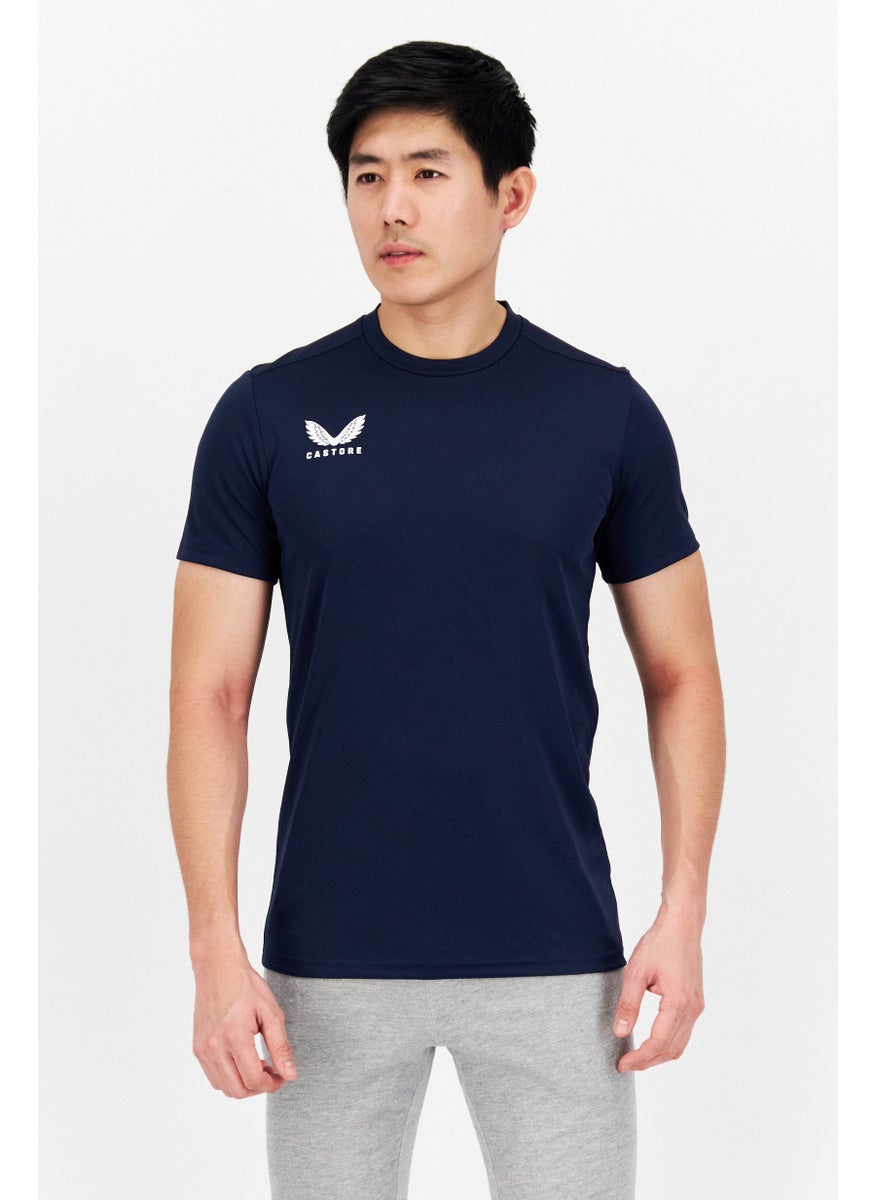 CASTORE - Men Sportswear Fit Short Sleeve Brand Logo Training T-Shirt, Navy - Image 1