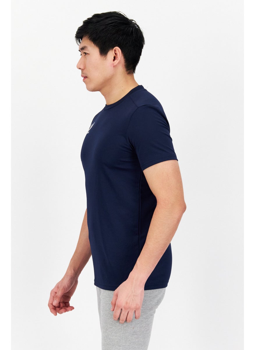 CASTORE - Men Sportswear Fit Short Sleeve Brand Logo Training T-Shirt, Navy - Image 1