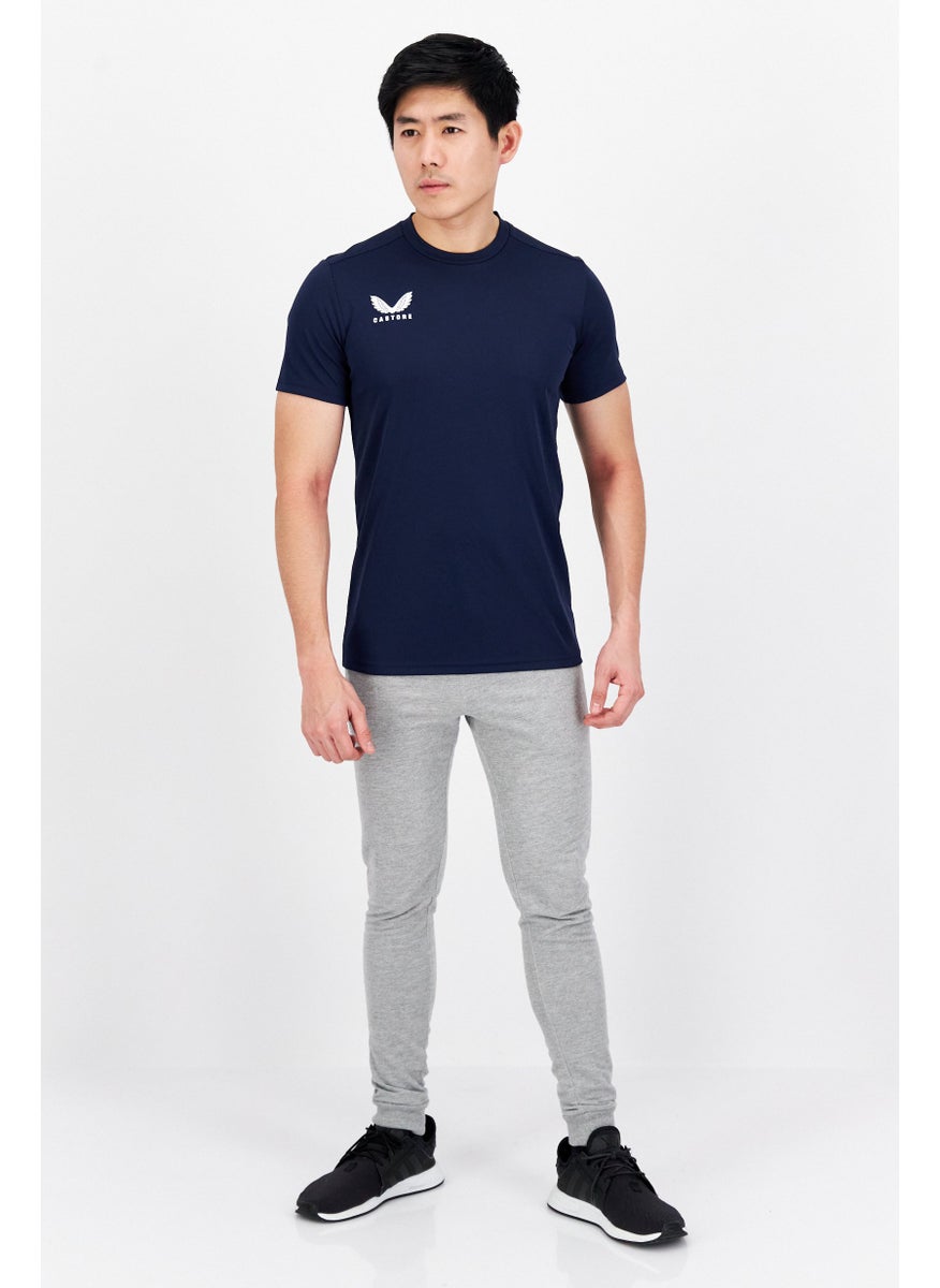 CASTORE - Men Sportswear Fit Short Sleeve Brand Logo Training T-Shirt, Navy - Image 1