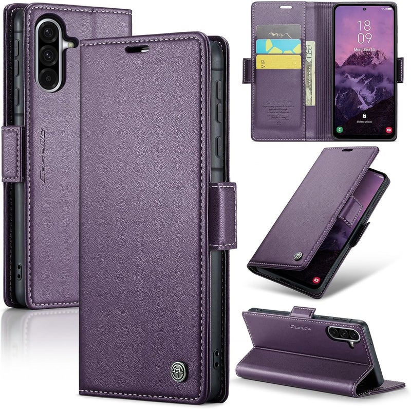 Rerzoiro Case for Samsung Galaxy A56 5G Case, Cover Premium PU Leather [RFID Blocking] Wallet Flip Folio Case with Card Holder and Magnetic Kickstand Cover for Samsung Galaxy A56,Purple - Image 1