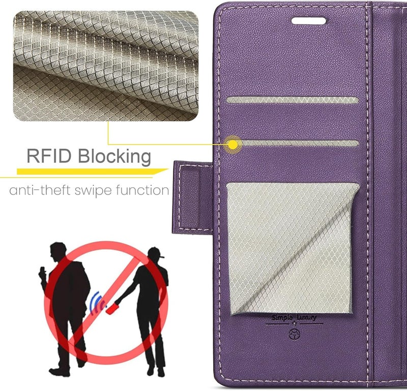 Rerzoiro Case for Samsung Galaxy A56 5G Case, Cover Premium PU Leather [RFID Blocking] Wallet Flip Folio Case with Card Holder and Magnetic Kickstand Cover for Samsung Galaxy A56,Purple - Image 2