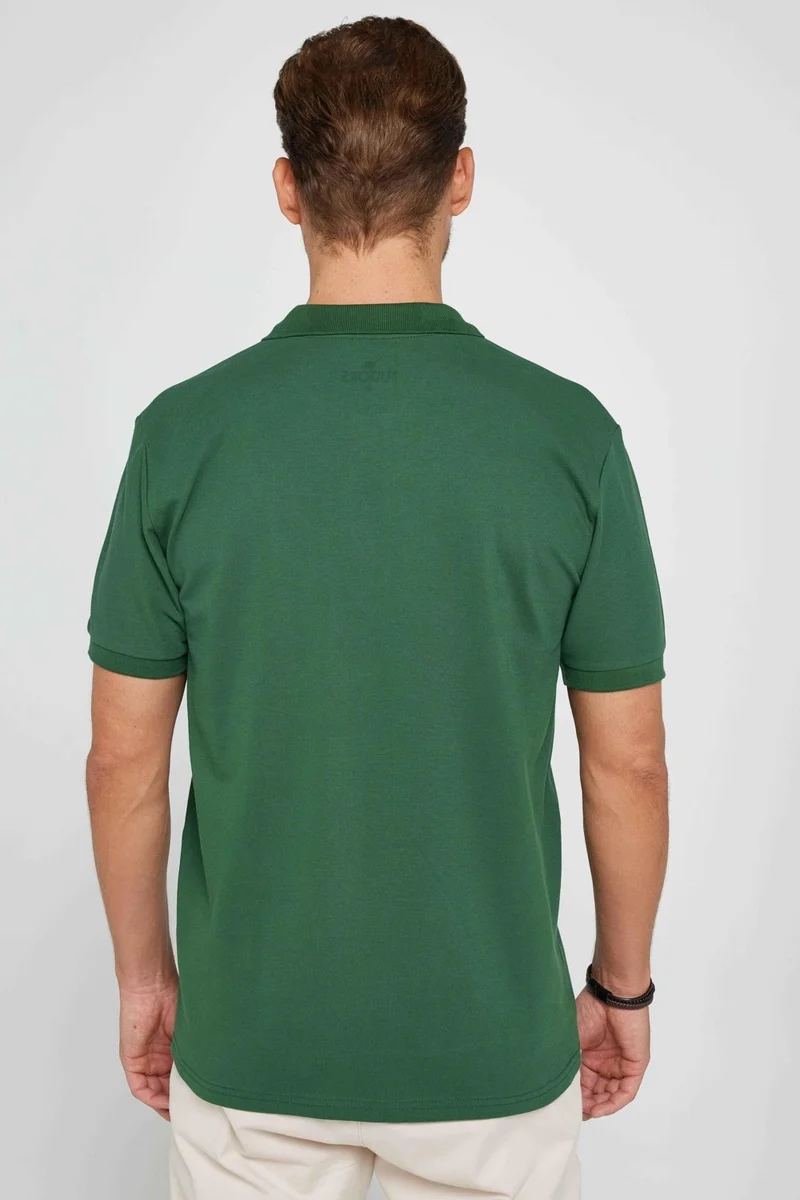 Tudors Men's Classic Fit Comfortable Cut 100% Cotton Plain Pique Green Polo Neck T-Shirt