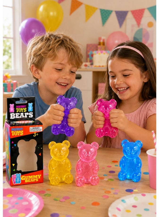 DAT Squishy Gummy Bear Stress Relief Toy | Soft Translucent Fidget Squeeze Sensory Toy for Kids & Adults - Image 3