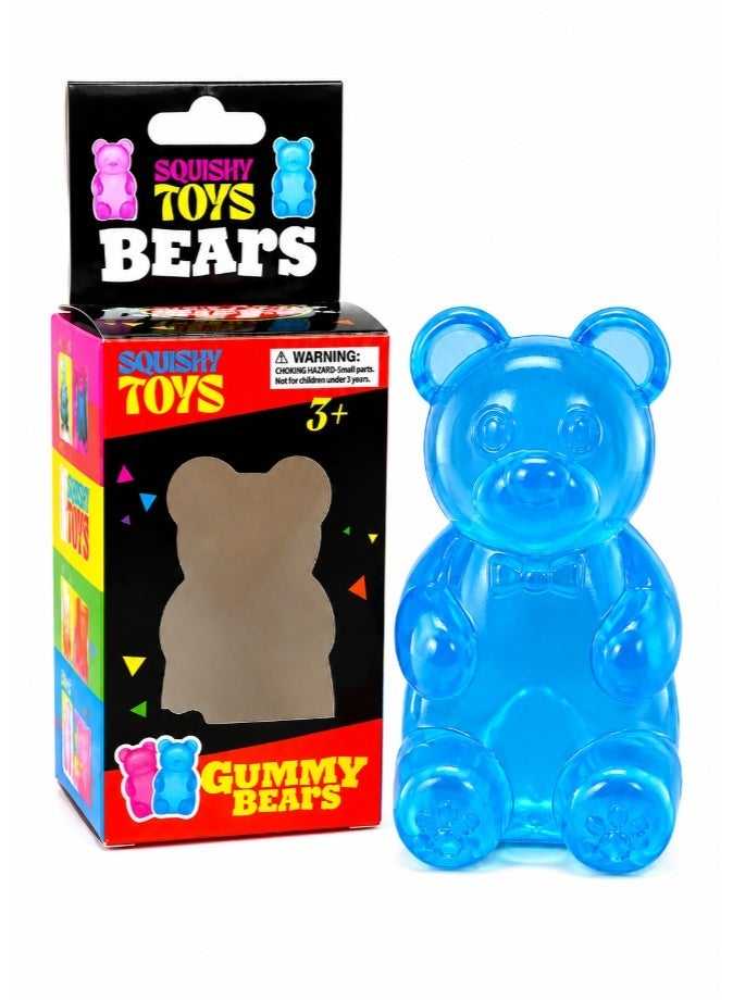 DAT Squishy Gummy Bear Stress Relief Toy | Soft Translucent Fidget Squeeze Sensory Toy for Kids & Adults - Image 1