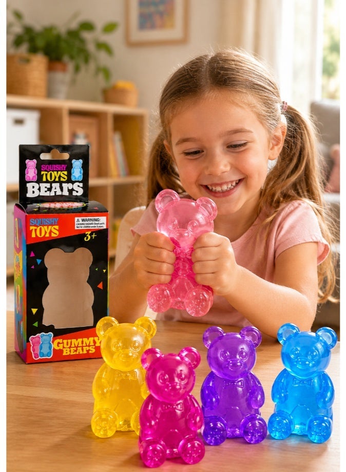 DAT Squishy Gummy Bear Stress Relief Toy | Soft Translucent Fidget Squeeze Sensory Toy for Kids & Adults - Image 5