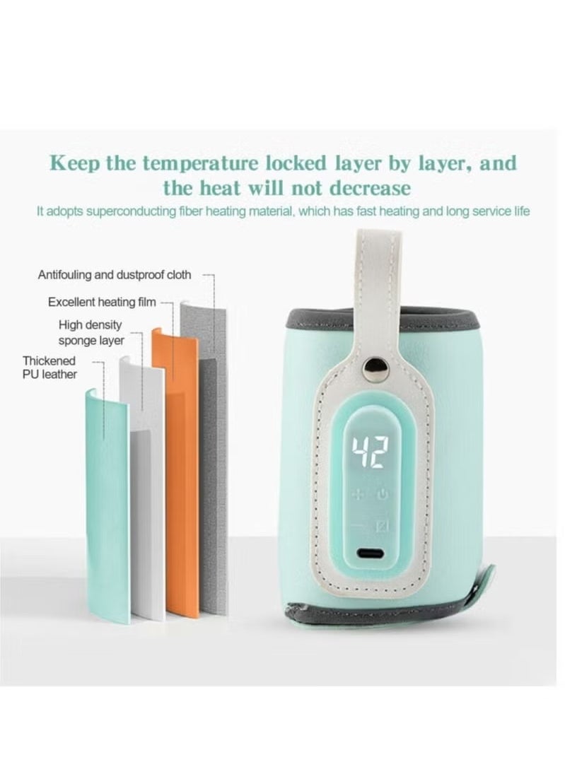 Generic - Portable Bottle Warmer Baby Bottle Warmer with LCD Display Bottle Warmer On The Go USB Bottle Warmer for Baby Bottles - Image 1