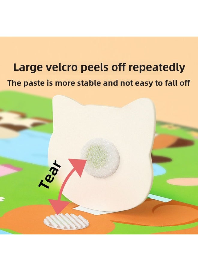 Generic - # Tearing Books Baby Toys Quiet Hand Tearing Cloth Books 0-1 Year Old Baby 6 Months 12 Early Education Hook And Loop Can Bite-Color: Enlightenment Book (need To Apply Velcro Yourself) + Animal Magnetic Puzzle - Image 1