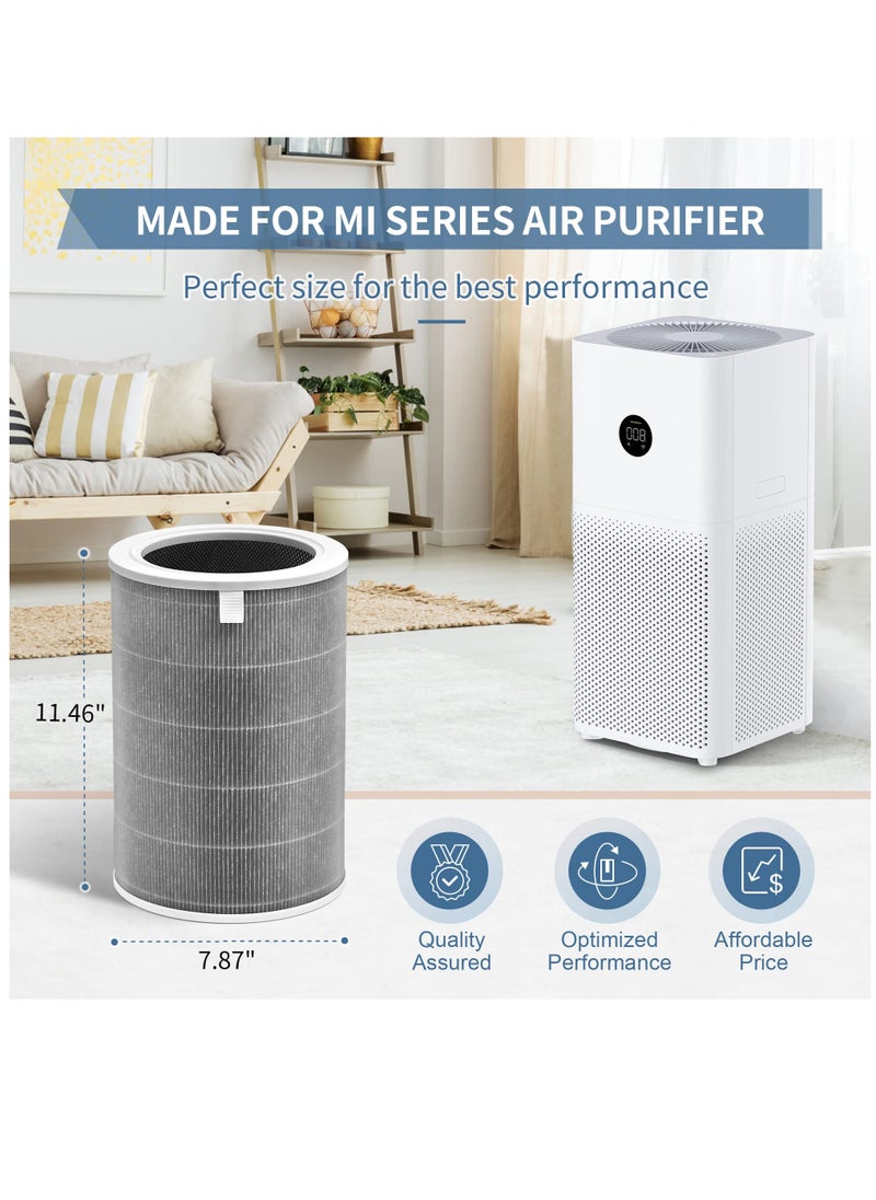 Excefore - Mi Air Filter Replacement M8R-FLH Compatible with Xiaomi Mi 1, Mi 2 2S 2C 2H, Mi 3 3C 3H, Mi Pro Air Filter, 3-Layer Filtration with H13 True HEPA Pre-Filter and Activated Carbon, 2 Pack - Image 1