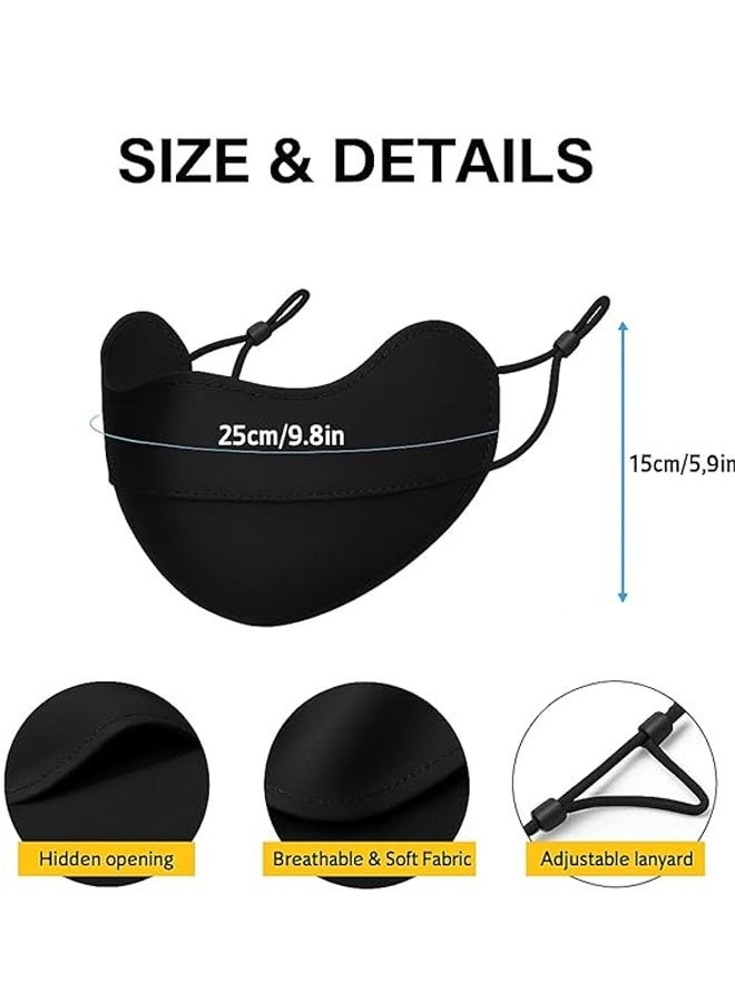 2PCS Black UV Sun Protection Face Cover/Neck Gaiter Scarf UPF50+ Breathable Cooling for Summer Outdoor Activities Reusable - Image 3