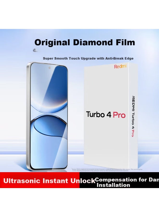 Koolife Tempered Glass Screen Protector For Redmi Turbo 4 Pro, Full Coverage High Definition Ultra Thin Anti-Fingerprint Protective Film For Xiaomi Redmi Turbo 4 Pro