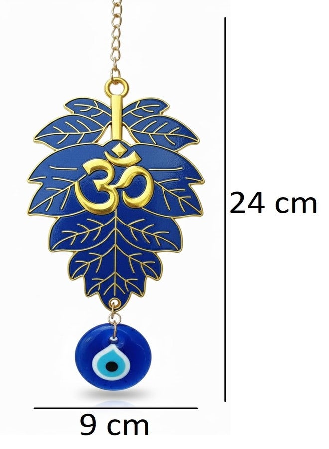 ARTISKRITI Om Evil Eye Hanging Nazar Battu for Main Door Home Entrance Decoration, Aesthetic Home Decor Decorative Items, Blue - Image 3
