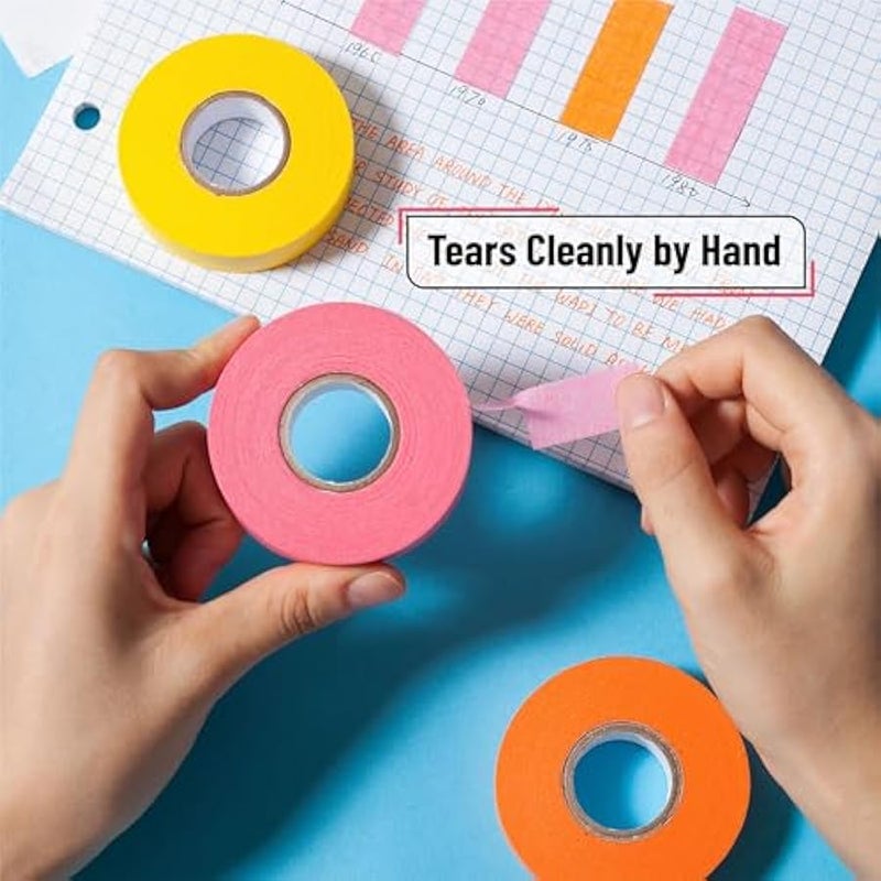 - Colored Masking Tape, Colored Painters Tape for Arts and Crafts, 6 Pack, Drafting Tape, Craft Tape, Labeling Tape, Paper Tape, Masking Tape, Colored Tape, Back to School Supplies - Image 3