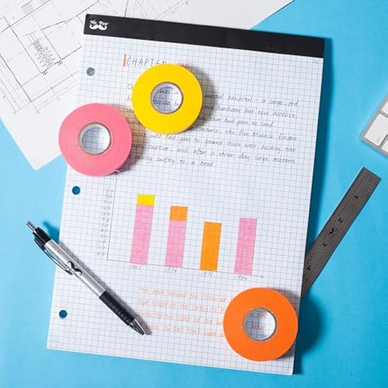 - Colored Masking Tape, Colored Painters Tape for Arts and Crafts, 6 Pack, Drafting Tape, Craft Tape, Labeling Tape, Paper Tape, Masking Tape, Colored Tape, Back to School Supplies - Image 5