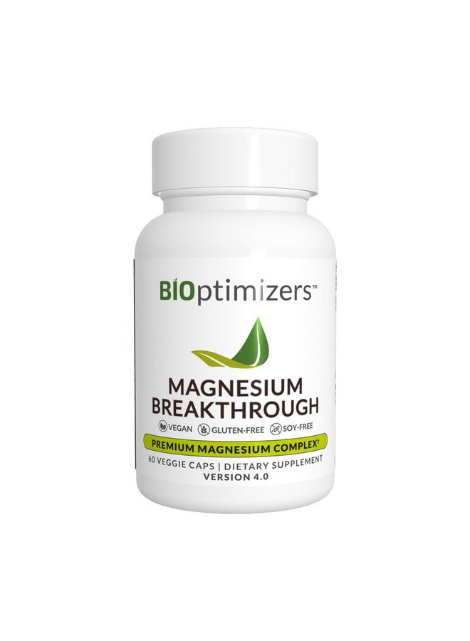 BIOptimizers Magnesium Breakthrough Supplement 4.0 - 7 Forms of Mg: Glycinate, Malate, Citrate, and More - Natural Support for Sleep and Cognitive Function - 60 Capsules- Calming Vitamins Complex - Image 1