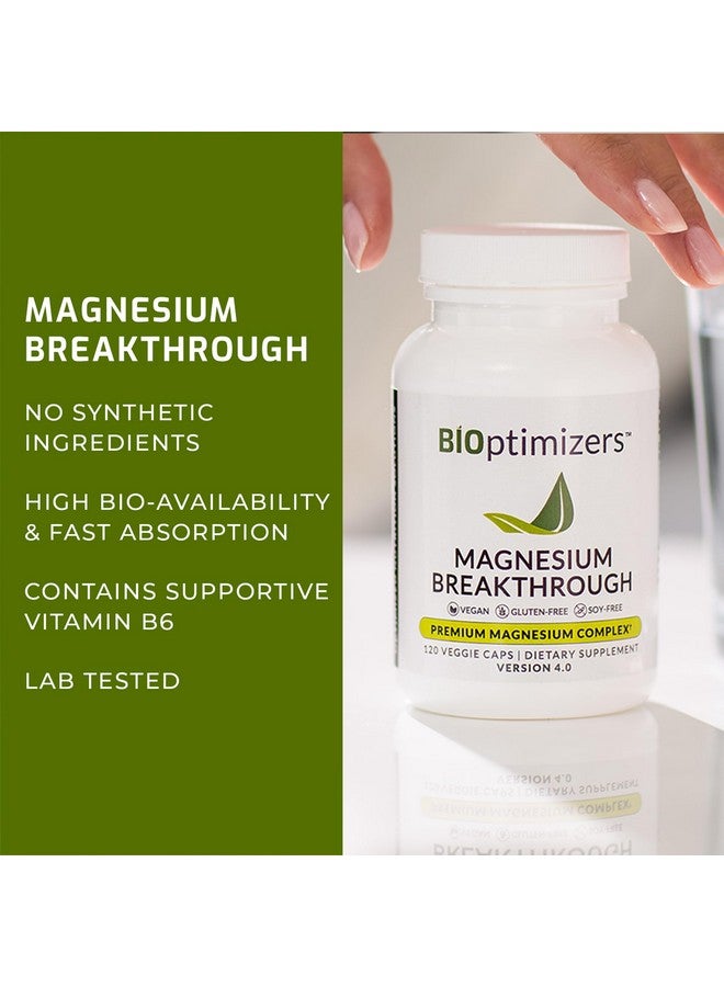 BIOptimizers Magnesium Breakthrough Supplement 4.0 - 7 Forms of Mg: Glycinate, Malate, Citrate, and More - Natural Support for Sleep and Cognitive Function - 60 Capsules- Calming Vitamins Complex - Image 2