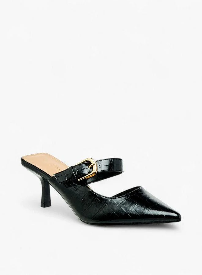 فلورا بيلا من شو إكسبرس صنادل نسائية بكعب واسع مزينة بإبزيم