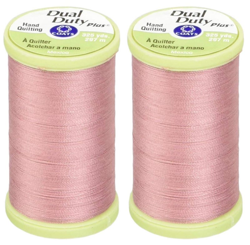 2Pack Coats  Clark Dual Duty Plus Hand Quilting Thread 325yds Almond Pink s9601060