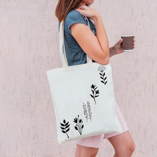 QSZKeer 60Pcs Small Wildflower Stencils Flower Leaf Painting Stencils Wild Flower Stencil Plastic Art Drawing Templates DIY Crafts Plant Stencil For Painting On Wood Wall Door Canvas 2X3.5Inch - Image 2