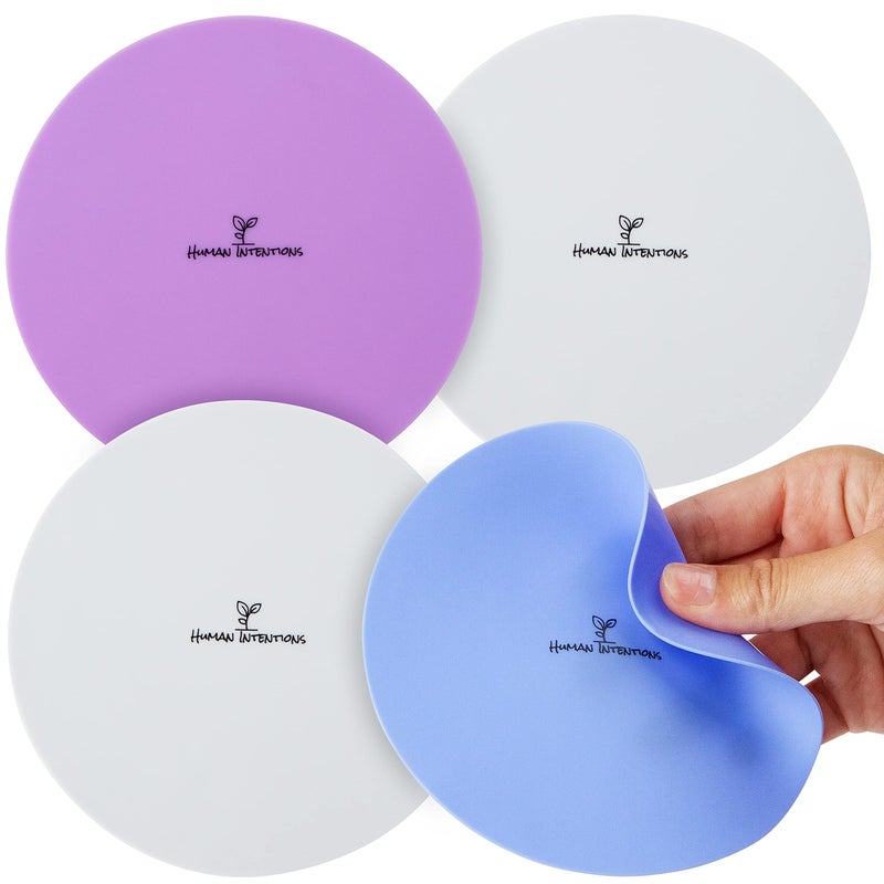 Human Intentions Jar Opener (4PK) - Rubber Jar Gripper for Weak Hands - Bottle Opener for Arthritic Hands - Jar/Lid Opener Gripper Pad - Non Tear - Coaster - Trivet - Image 1