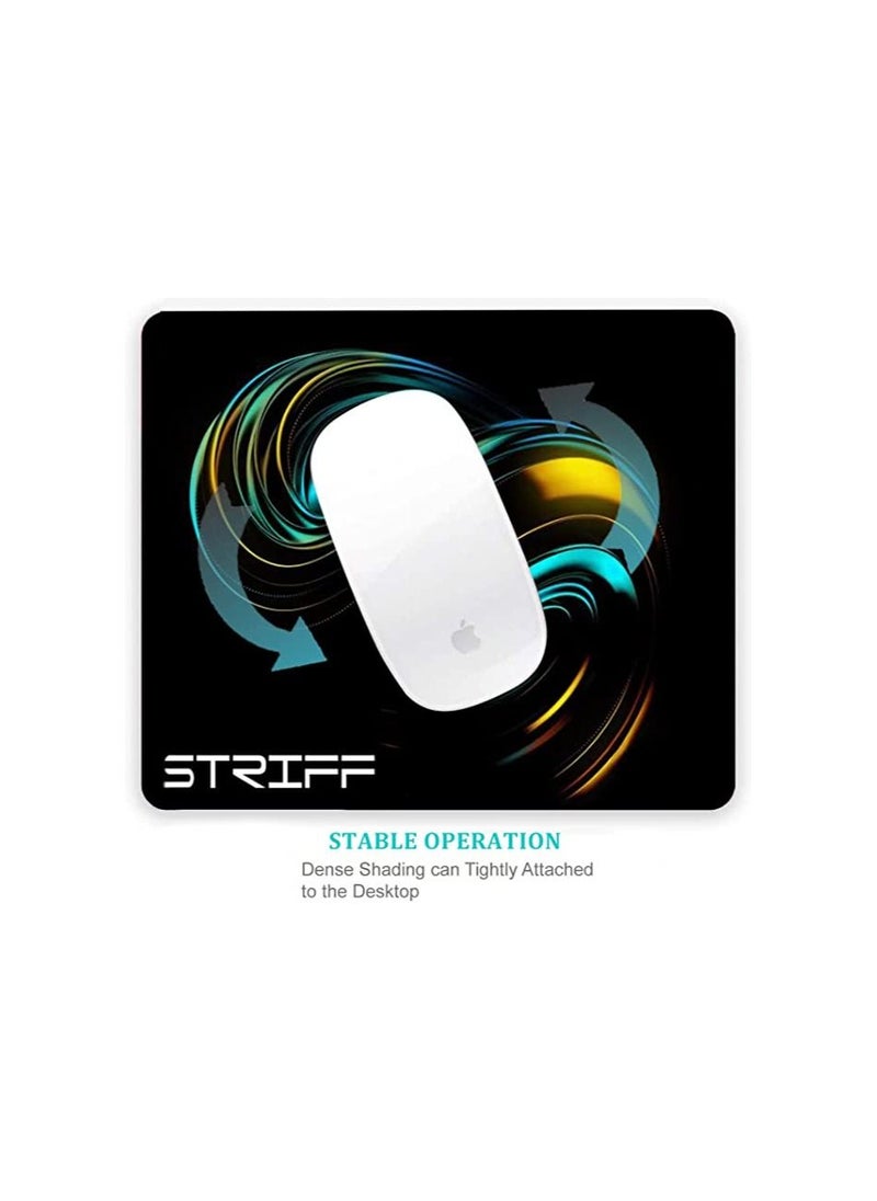 STRIFF Mpad Mouse Mat 240X200X3mm Gaming Mouse Pad, Non-Slip Rubber Base, Waterproof Surface, Premium-Textured, Stitched Edges Mousepads, Compatible with Laser and Optical Mice