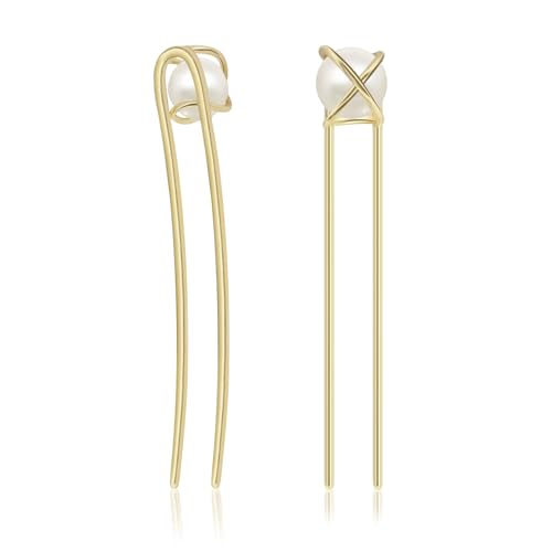 Sanas Hair Accessories For Women Wedding (1Pc) Pearl U Pins For Stylish Braid Hair Accessories For Women (1Pc) (Golden) - Image 1