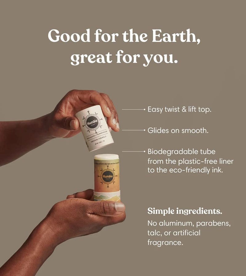 HUMBLE SIMPLE AND TRUE. HUMBLE BRANDS Original Formula, Plastic-Free, Aluminum-free Deodorant Long Lasting Odor Control with Baking Soda and Essential Oils, Patchouli & Copal - Image 5
