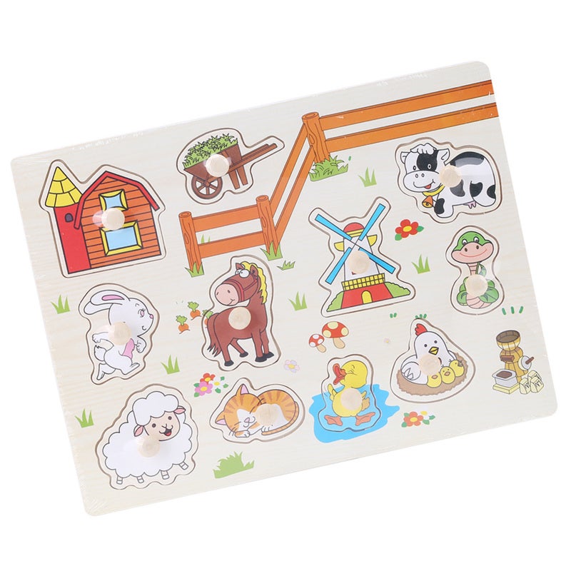 Wooden Puzzle: High-Quality Polished Wood - Non-Toxic Odourless Cognitive Toy for Kids’ Early Learning, Spatial Thinking and Parent-Child Interaction - Image 1