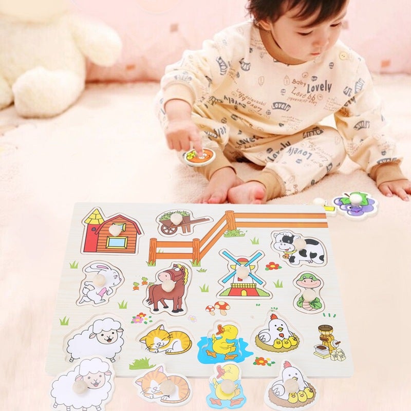 Wooden Puzzle: High-Quality Polished Wood - Non-Toxic Odourless Cognitive Toy for Kids’ Early Learning, Spatial Thinking and Parent-Child Interaction - Image 2