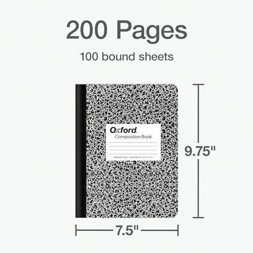 Oxford Primary Ruled Composition Notebooks, 9-3/4 x 7-1/2 Inches, Writing Practice for Kids, Grades K-2, Black Covers, 100 Sheets, 2 Pack (1002521) - Image 2