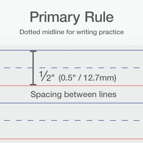 Oxford Primary Ruled Composition Notebooks, 9-3/4 x 7-1/2 Inches, Writing Practice for Kids, Grades K-2, Black Covers, 100 Sheets, 2 Pack (1002521) - Image 3