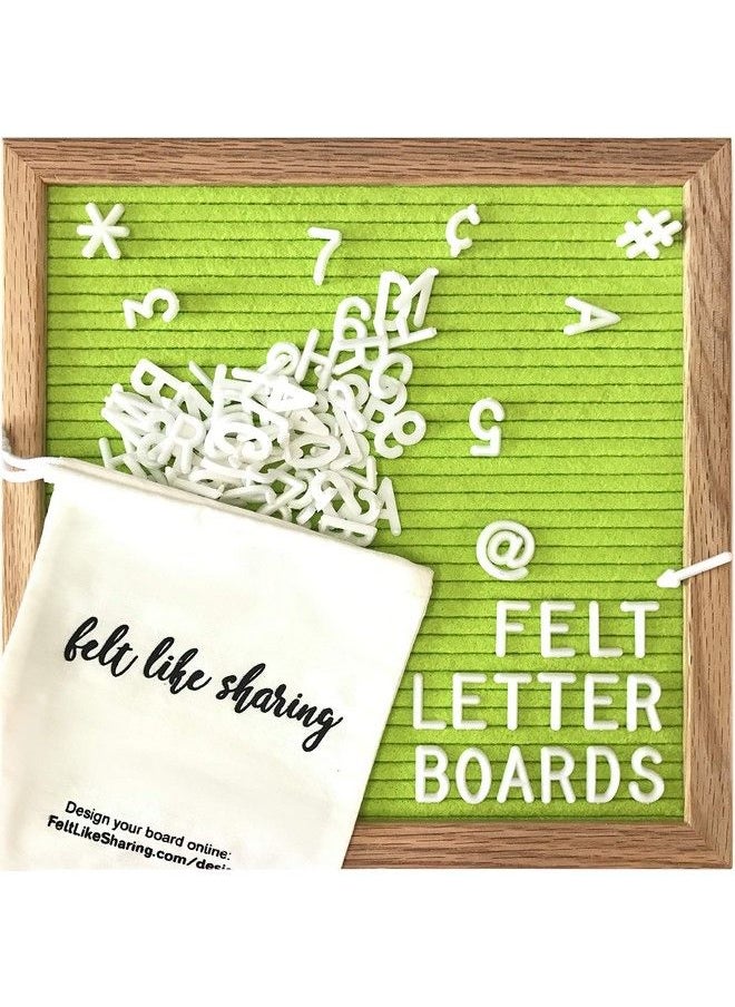 Felt Like Sharing Felt Letter Board 10X10In Changeable Letter Board With Letters White 300 Piece Felt Message Board Oak Frame Wooden Letter Board For Baby Announcements Milestones Office Decor & More (Lime Green)  - Image 2