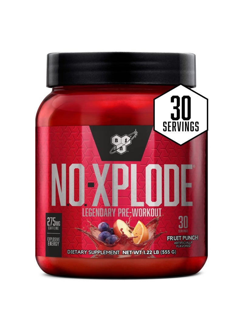 BSN N.O.-Xplode Legendary Pre-Workout Fruit Punch Flavor 30 Servings - Image 1