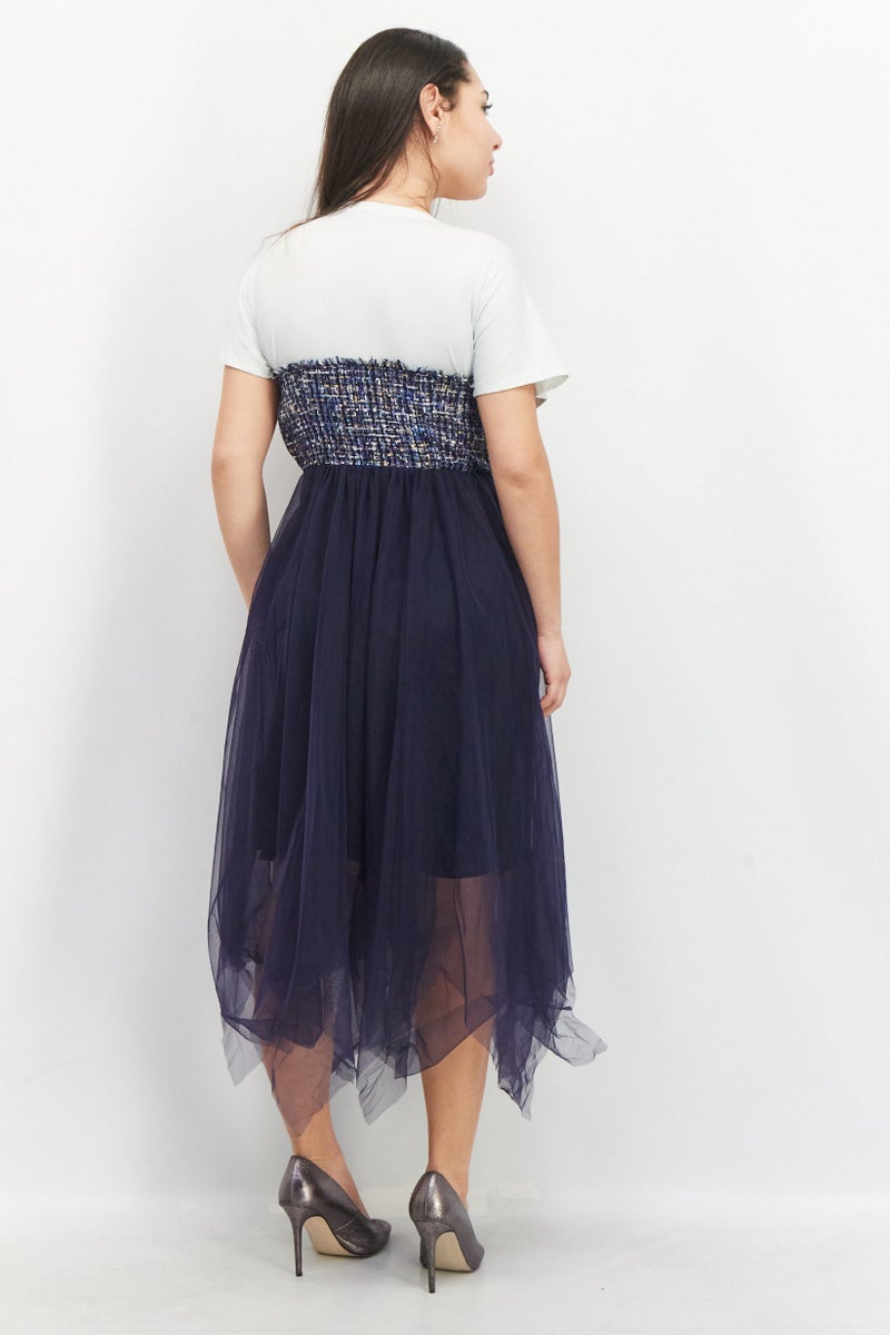 VERO MODA فستان ميدي ميسي بوني للنساء، أبيض ثلجي - Image 3