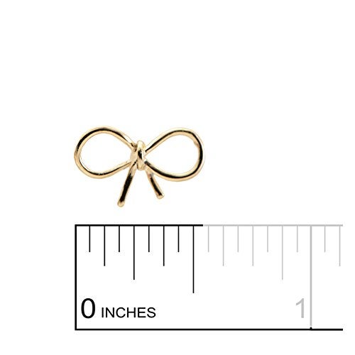 Spinningdaisy Handmade High Gloss Tiny Bow Earrings Gold - Image 3
