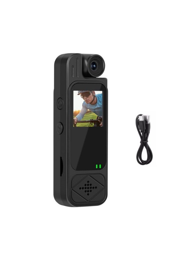 Chabeia Mini Body Camera with 180° Rotating Lens Action Detection HD Infrared Night Vision 128GB TF Card Storage 1080P Recorder (Black) - Image 1