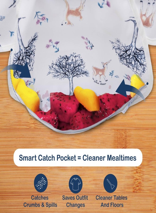 Chic Buddy Baby Feeding Bibs 6 to 12 Months - Waterproof Bib and apron for Babies upto 36 months, Boys & Girls, Easy-Clean Food Catcher for Mess-Free Feeding, Adjustable Bib for Growing babies - Image 3