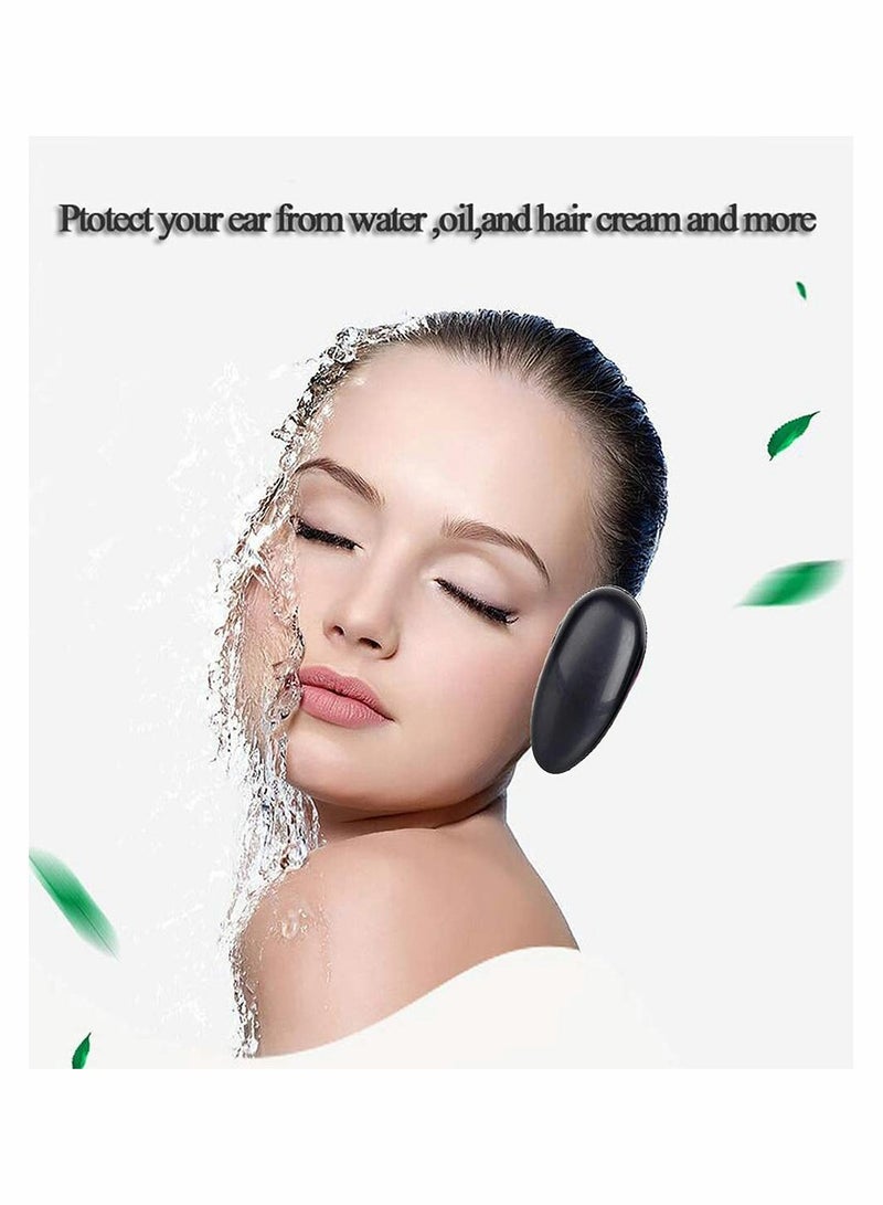 Excefore 10 Pairs Black Plastic Ear Cover Professional Waterproof Ear Protector Caps Home Shower Ear Shield Protector Reusable Salon Hairstyle Earmuffs Fit for Hair Dye Shower Bathing - Image 4