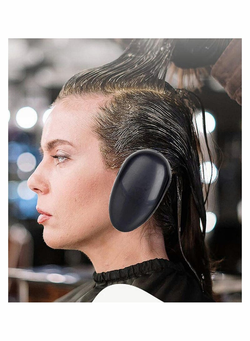Excefore 10 Pairs Black Plastic Ear Cover Professional Waterproof Ear Protector Caps Home Shower Ear Shield Protector Reusable Salon Hairstyle Earmuffs Fit for Hair Dye Shower Bathing - Image 3